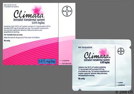 Climara 0.075mg/24hr Transdermal Patch System package photo