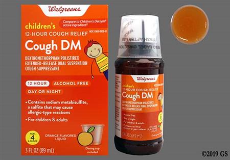 Walgreens Children's Cough DM 12 Hour 30mg/5mL Extended-Release Suspension (Orange) package photo
