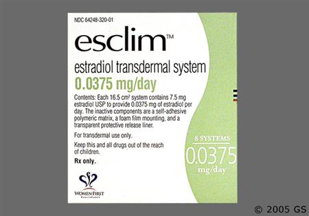 Esclim 0.0375mg/24hr Transdermal Patch package photo