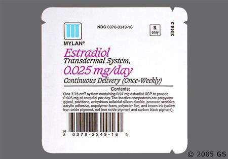 Estradiol 0.025mg/24hr Transdermal Patch System (Twice-Weekly) package photo