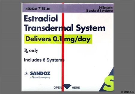 Estradiol 0.1mg/24hr Transdermal Patch System (Twice-Weekly) package photo