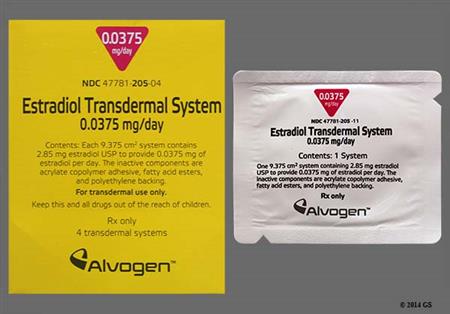 Estradiol 0.0375mg/24hr Transdermal Patch System package photo