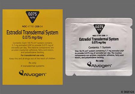Estradiol 0.075mg/24hr Transdermal Patch System package photo