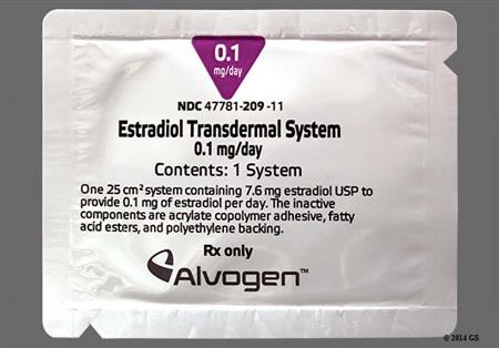 Estradiol 0.1mg/24hr Transdermal Patch System package photo