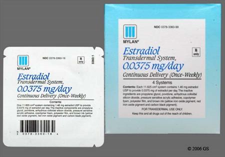 Estradiol 0.0375mg/24hr Transdermal Patch System package photo