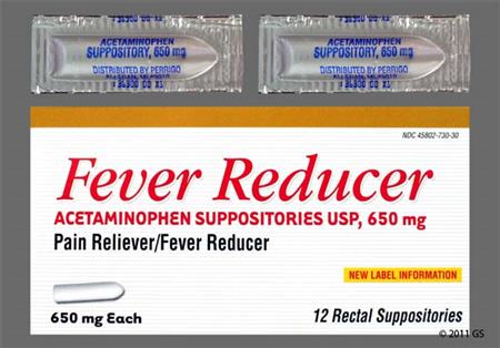 Acetaminophen 650mg Rectal Suppository package photo