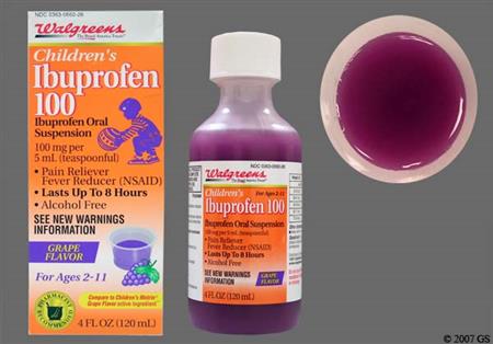 Walgreens Children's Ibuprofen 100mg/5mL Suspension (Grape) package photo