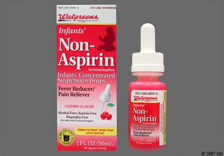 Walgreens Infants' Non-Aspirin 80mg/0.8mL Drops (Cherry) package photo