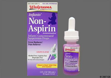 Walgreens Infants' Non-Aspirin 80mg/0.8mL Drops (Grape) package photo