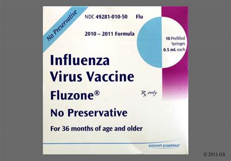 Fluzone 2010-2011 Preservative-Free Formula Suspension for Injection package photo