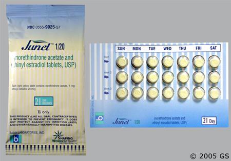 Junel 1/20 21-Day Tablet package photo