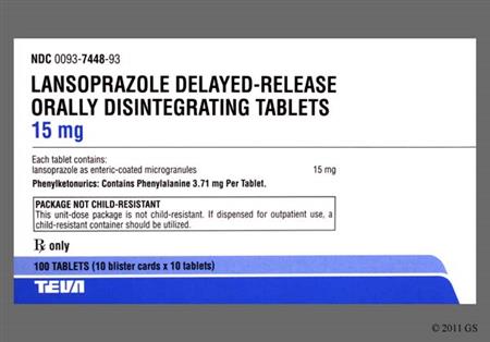 Lansoprazole 15mg Delayed-Release Orally Disintegrating Tablet package photo