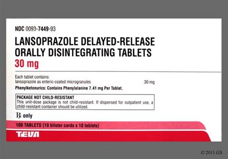 Lansoprazole 30mg Delayed-Release Orally Disintegrating Tablet package photo