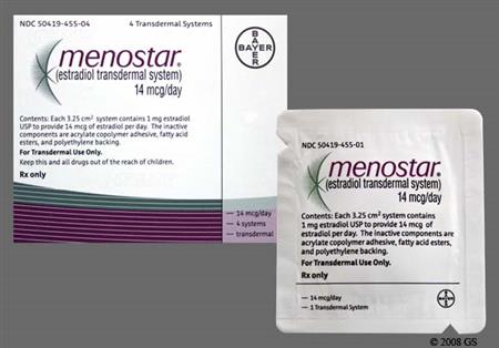 Menostar 14mcg/24hr Transdermal Patch System package photo