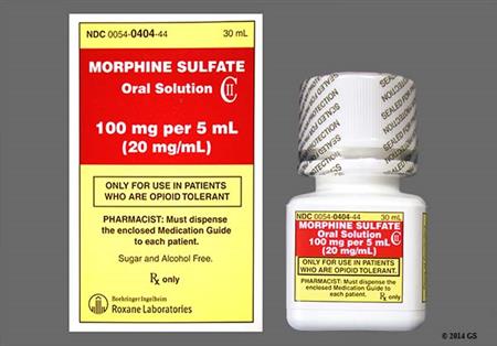 Morphine Sulfate 100mg/5mL Solution package photo