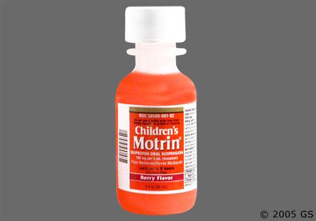 Motrin Children's 100mg/5ml Suspension (Berry) package photo