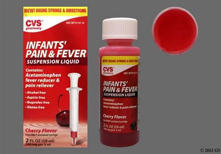 CVS Infants' Pain and Fever 160mg/5ml Suspension (Cherry)