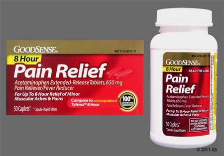 GoodSense 8 Hour Pain Relief 650mg Extended-Release Caplet package photo