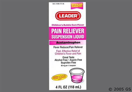 Leader Children's Pain Reliever 160mg/5ml Suspension (Bubblegum) package photo
