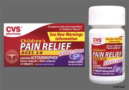 CVS Children's Pain Relief 80mg Rapid Tab (Grape)