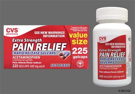 CVS Pain Relief Extra Strength 500mg Rapid Release Gelcap