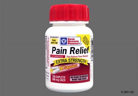 GNP Pain Relief Extra Strength 500mg Caplet package photo