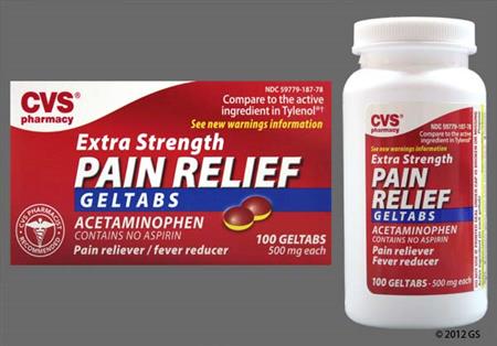 CVS Pain Relief Extra Strength 500mg Geltab