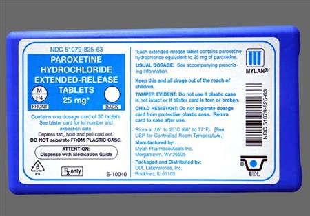 Paroxetine Hydrochloride 25mg Extended-Release Tablet package photo