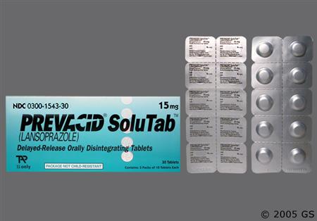 Prevacid Solutab 15mg Delayed-Release Orally Disintegrating Tablet package photo