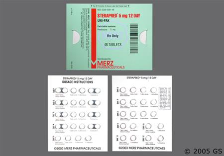 Sterapred 12 Day Uni-Pak 5mg Tablet package photo
