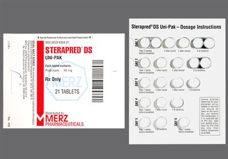 Sterapred DS 6 Day Uni-Pak 10mg Tablet package photo