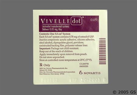 VIVELLE dot 0.05mg/24hr Transdermal Patch System (Twice-Weekly) package photo