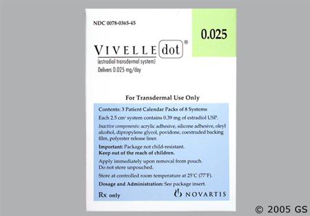 Vivelle Dot 0.025mg/24hr Transdermal Patch package photo