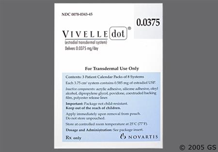 VIVELLE dot 0.0375mg/24hr Transdermal Patch System (Twice-Weekly) package photo