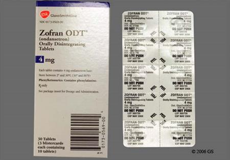 Zofran ODT 4mg Orally Disintegrating Tablet package photo