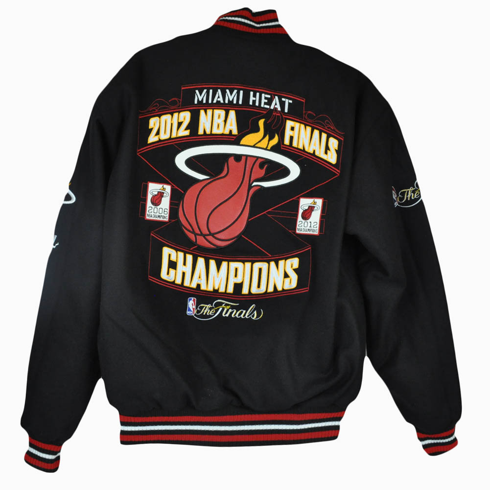 NBA JH Design Miami Heat Champions 2012 2006 Letterman Reversible Jacket Quilted | eBay