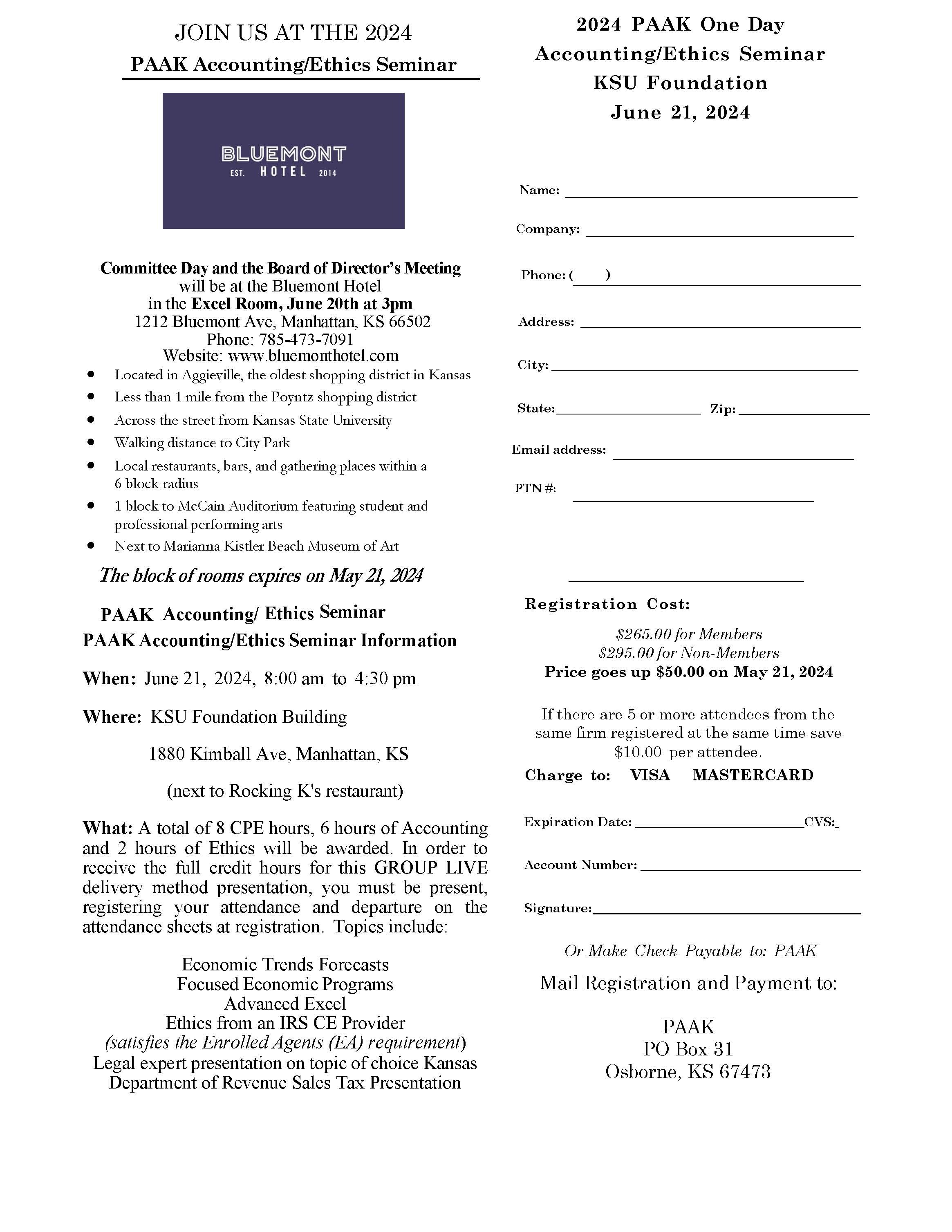 PAAK Accounting and Ethics Seminar Events The Public Accountants