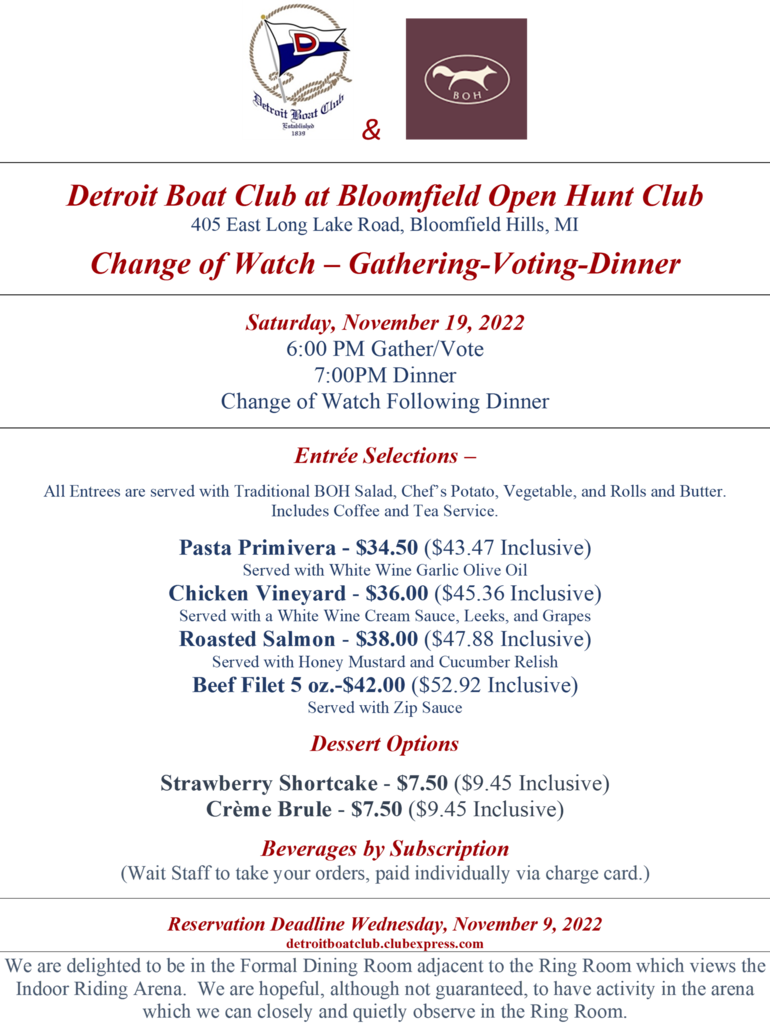 Bloomfield Open Hunt Events Detroit Boat Club
