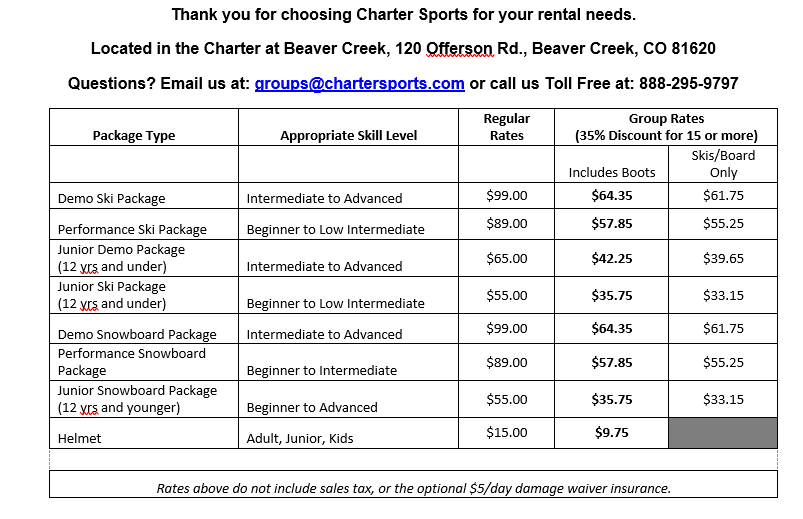 Beaver Creek, CO Events Tulsa Ski Club