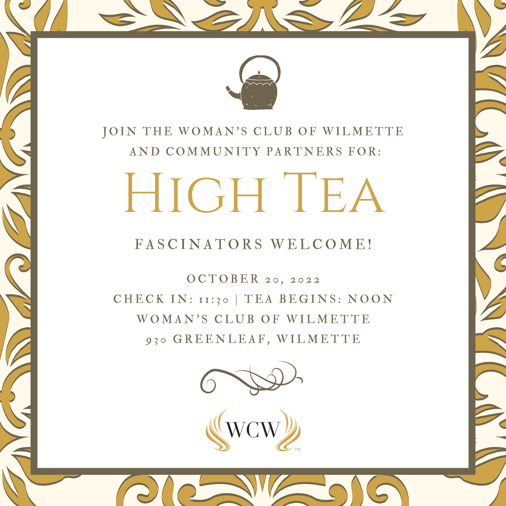 Annual High Tea Events Woman s Club Of Wilmette Annual High Tea Events Woman s Club Of Wilmette