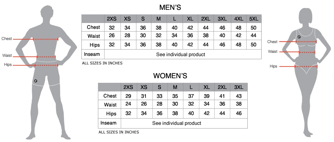 Pactimo Size Chart