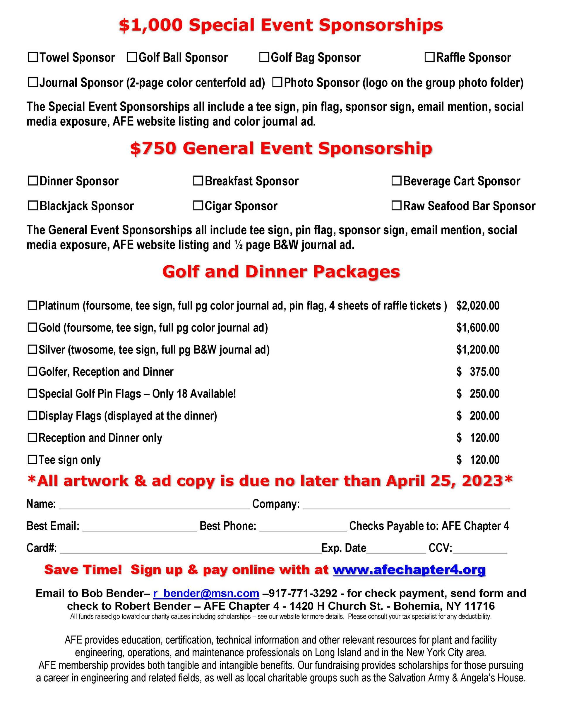 2023 AFE 4 & AFE 80 Scholarship Golf Outing - Events - The Association for  Facilities Engineering