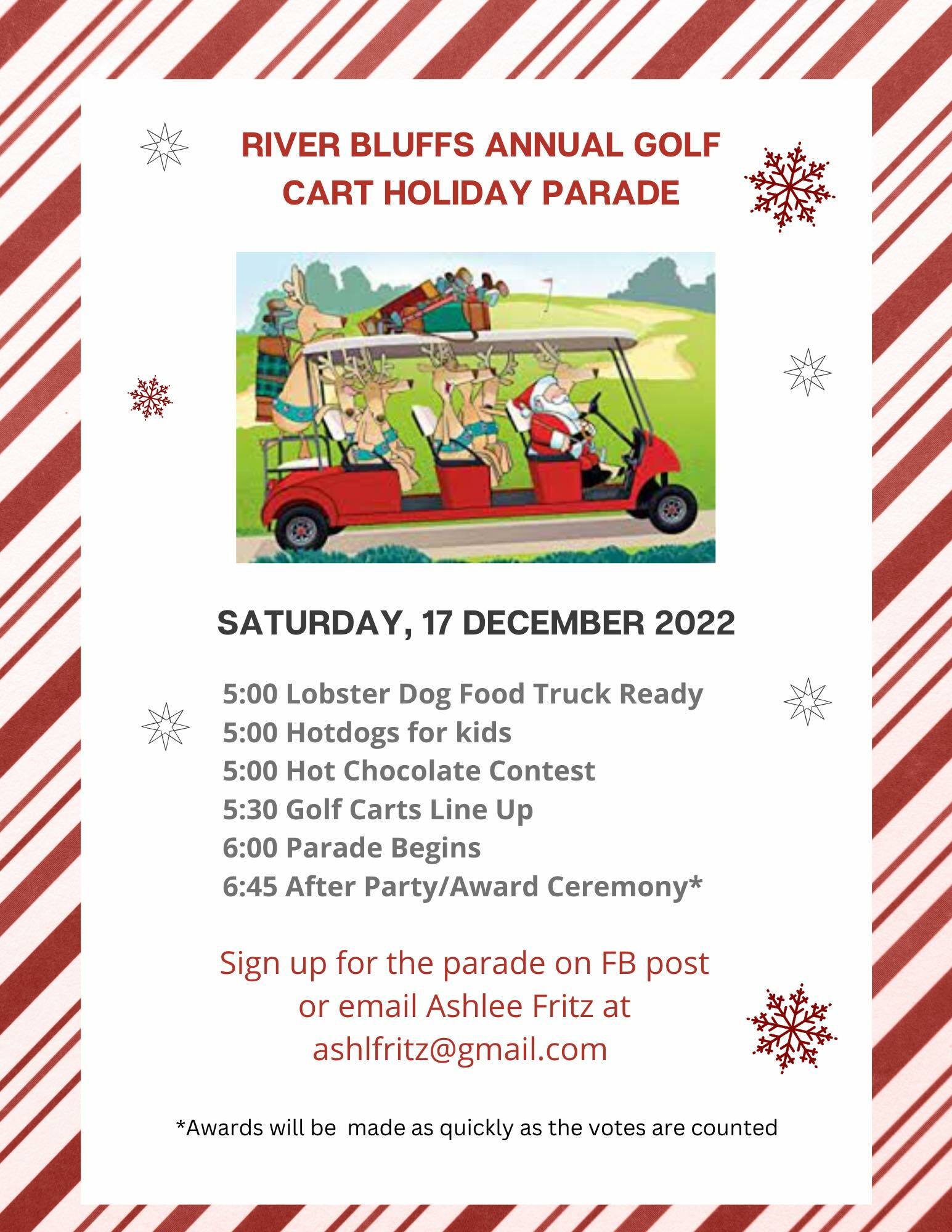2022 Christmas Golf Cart Parade River Bluffs Community NC