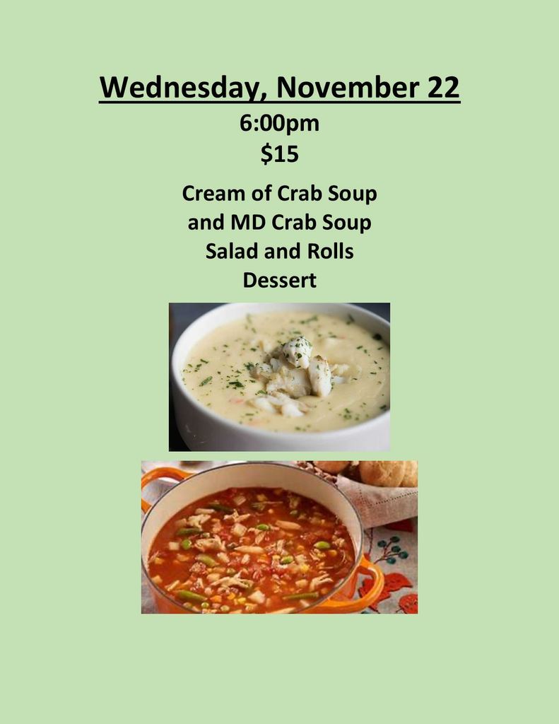 Cream of Crab Soup & Maryland Crab Soup 15 Events Solomons Island
