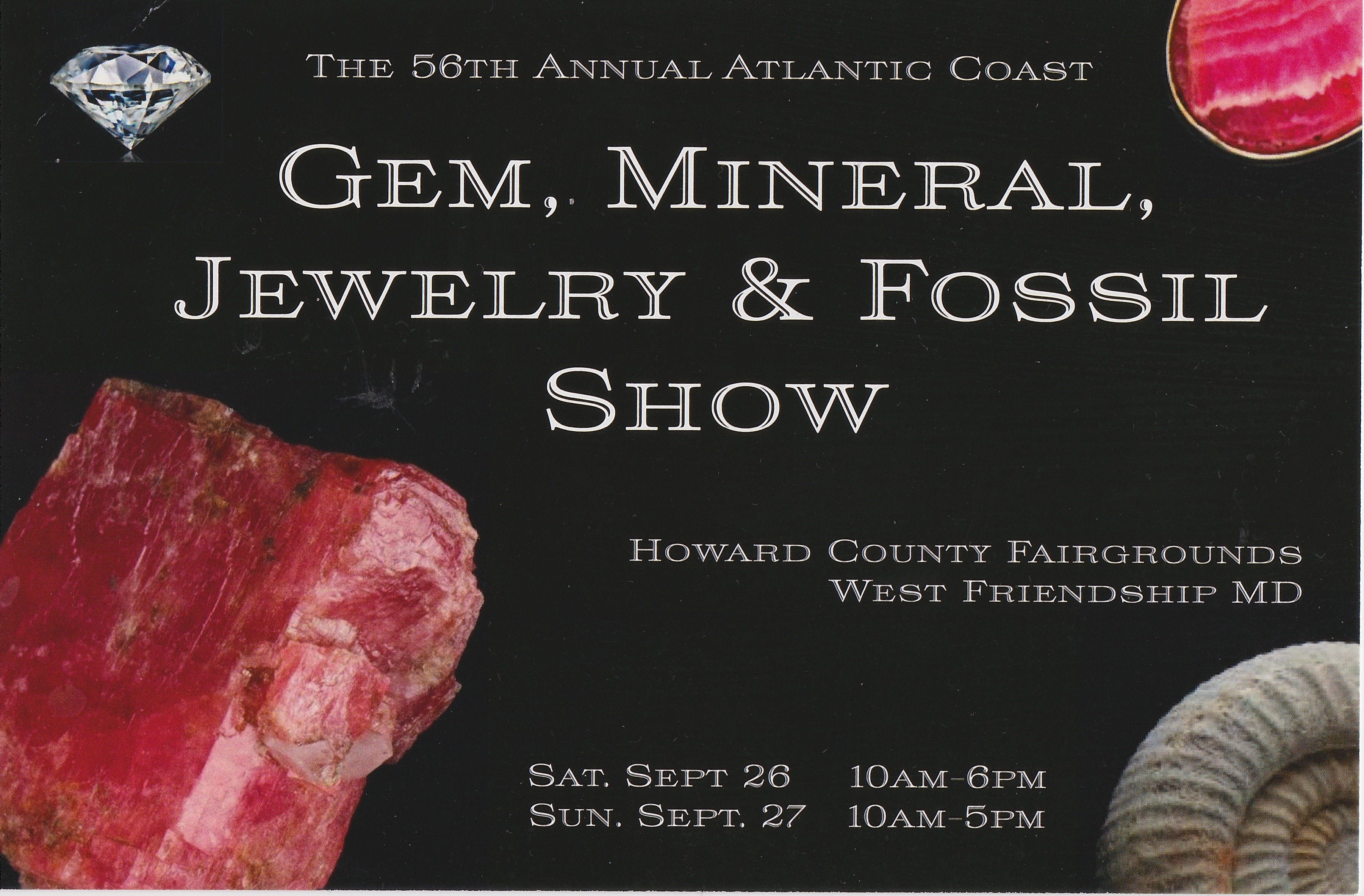 Sept.2627,2020 Gem, Mineral Jewelry & Fossil Show at Howard County