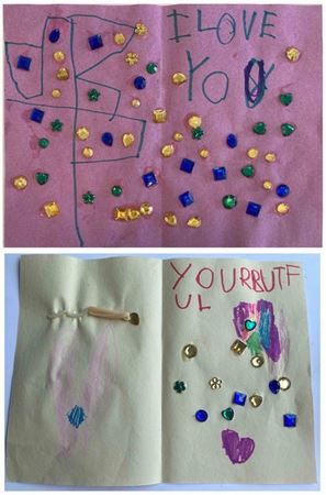 Detail of two greeting cards