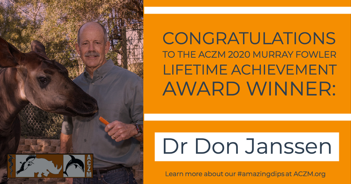 2020 ACZM Lifetime achievement award Don Janssen