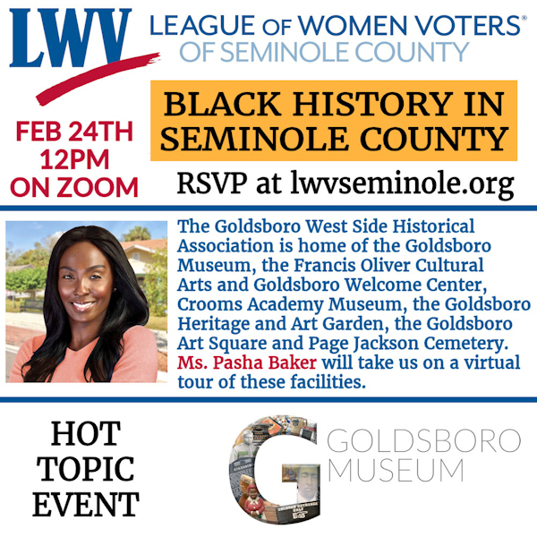 Black History in Seminole County - Events - League of Women Voters Seminole  County