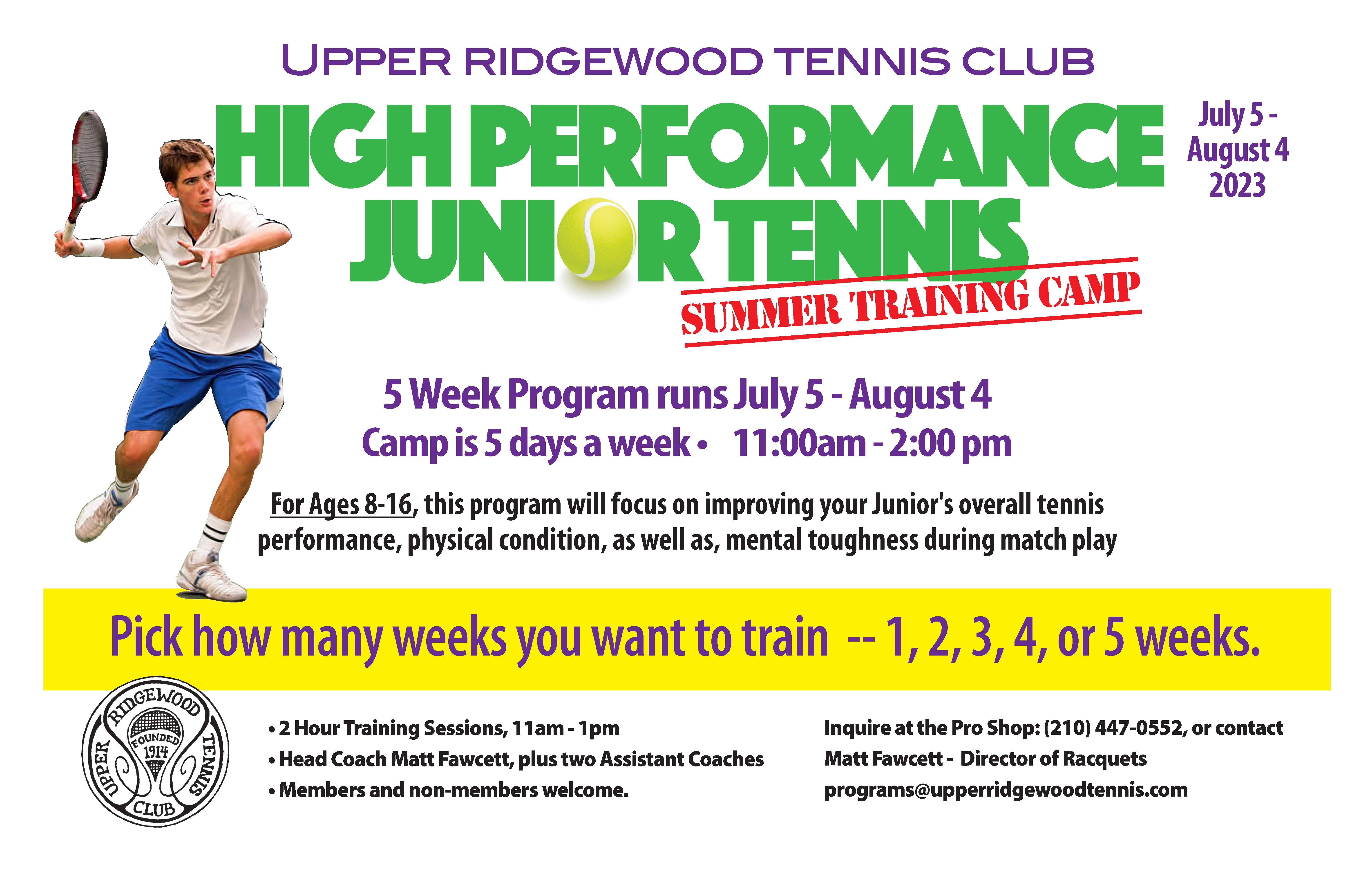 Summer Tennis - Upper Ridgewood Tennis Club