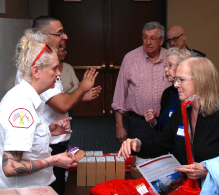 Paramedics explaining first aid